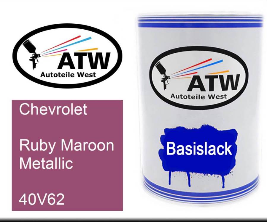 Chevrolet, Ruby Maroon Metallic, 40V62: 500ml Lackdose, von ATW Autoteile West.